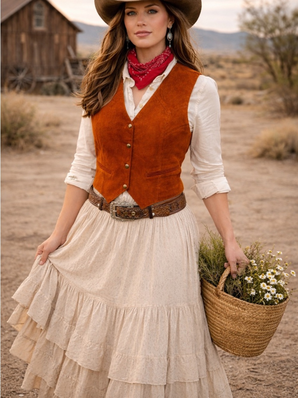 David New York Suede Leather Vest – Unisex Western Boho Prairie Festival